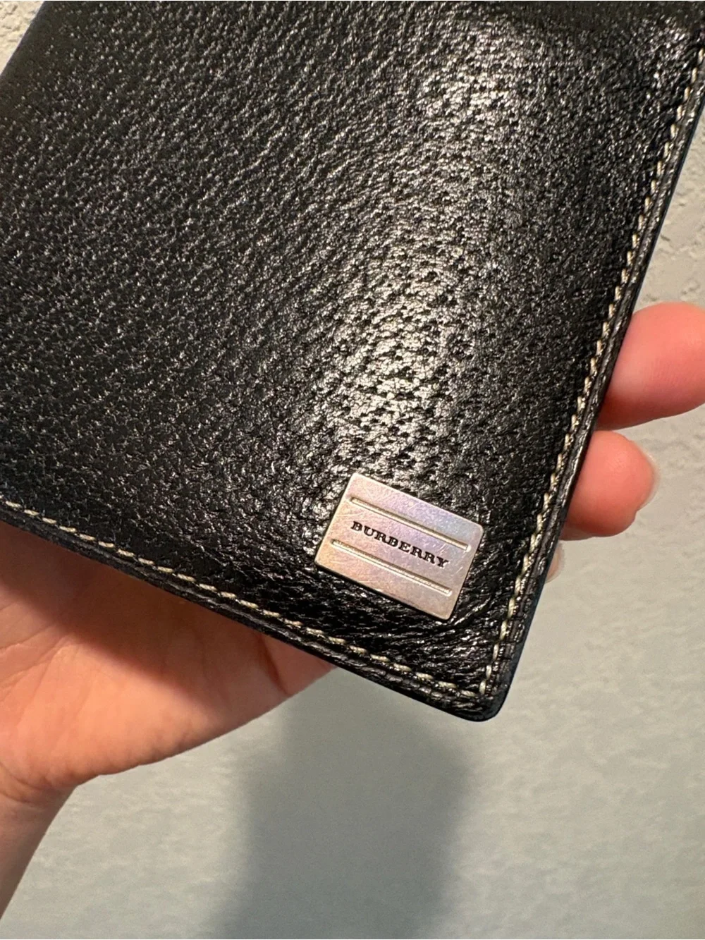 Burberry Black Leather Men's Bifold Wallet